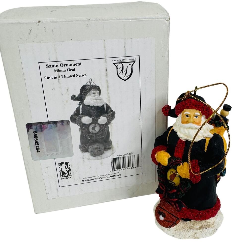 VTG 2001 The Memory Company Miami Heat‎ Santa Christmas Ornament